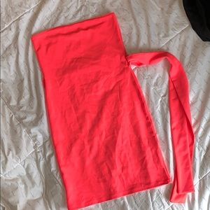 Neon pink mini dress